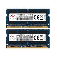 ZVVN 8GB Kit (2x 4GB) DDR3L PC3-14900S 1866MHz 3S4L18C10ZV01-L 204Pin Low Voltage SO-DIMM Laptop Memory Blue