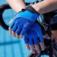 hotx【DT】 Cycling Gloves Half Breathable Mesh Road Anti-friction Shockproof Sport Mittens