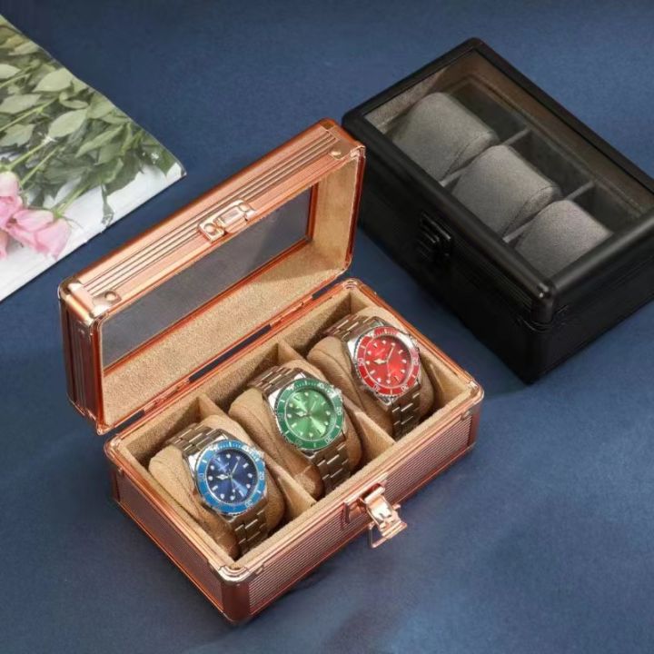 new-พร้อมส่ง-กล่องนาฬิกา-3-เรือน-กล่องเหล็กเกรดพรีเมี่ยม-กล่องเก็บนาฬิกาข้อมืออลูมิเนียม-กล่องใส่นาฬิกา-aluminium-watch-box-กล่องของขวัญ