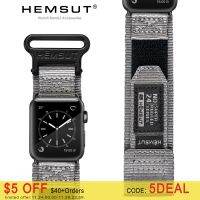 HEMSUT ไนลอนสำหรับสายคาด Apple Watch ขนาด40มม. 44มม.,สายรัดข้อมือไนลอนแบบสปอร์ตสำหรับ Mi Band 4 Iwatch 7 5 6 Se 2 3คุณภาพสูง