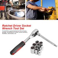 12PCS/Set Ratchet Socket Wrench Multifunctional Hand Kit Socket Tools With Set Portable Wrench You It Carry Ratchet T0E2