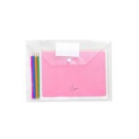 10 Pcs A4 File Document Folder Clear Transparent Document Envelope Organizer with Snap Button