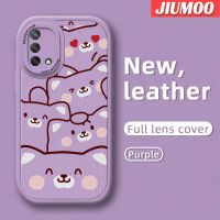 เคส JIUMOO สำหรับ OPPO A74 4G A95 4G F19 F19s Reno 6 Lite เคสดีไซน์ใหม่มีลวดลายเคสใส่โทรศัพท์หนังเคสมือถือกันกระแทกป้องกันการตกแบบนิ่มพร้อมเคสป้องกันกล้องเลนส์คลุมทั้งหมด