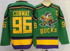 Charlie Conway Mighty Ducks 96 Ice Hockey Jersey, 3XL / Green