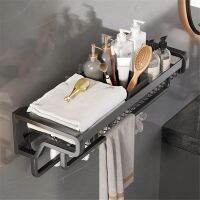 ✳ Bathroom Towel Rack Space Aluminum Bathroom Storage Shelf No Drill Toilet Organizer Bathroom Accessories полка для ванной