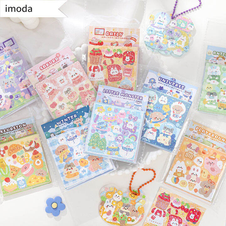 imoda 10sheets/bag Cute Cartoon Sticker Bag Student Scrapbook Diary ...