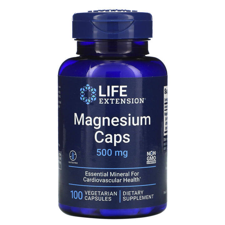 แมกนีเซียม-life-extension-magnesium-caps-500-mg-100-vegetarian-capsules