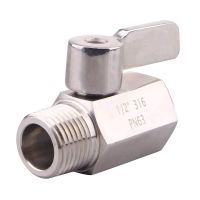 316 Stainless Steel Mini Ball Valve(1/2 Inch Female X Male) NPT Thread Water Flow Regulator Head Control Valve