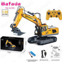 Bafada 1:24 จำลองสูงการควบคุมระยะไกลรถขุดRCตีนตะขาบของเล่นรถแทรกเตอร์,6 ช่องยานพาหนะก่อสร้างที่มีไฟกระพริบ,270 ° หมุนรถบรรทุกรถRC