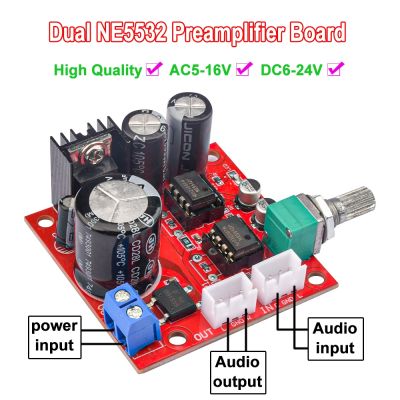 【YF】﹍۞✥  NE5532 Preamplifier Board AC5-16V DC6-24V Amplifier Module Microphone Audio Op Amp