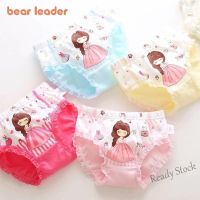 【Ready Stock】 ☾ C22 Bear Leader Childrens Briefs 2023 New Girls Triangle Briefs Girls Cotton Briefs