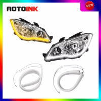 AOTOINK ไฟสัญญาณรถยนต์อเนกประสงค์,ไฟวิ่งตอนกลางวัน LED DRL 2ชิ้นขนาด30ซม. 45ซม. 60ซม. ไฟสัญญาณเลี้ยวสำหรับรถยนต์