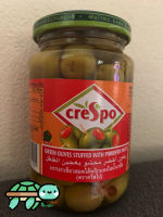 Green Olives Stuffed with Pimiemto Paste Size 354g. by CRESPO