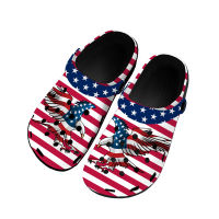 USA Flag America Red Blue White Art Home Clogs Custom Water Shoes Mens Womens Teenager Shoe Garden Clog Beach Hole Slippers2023