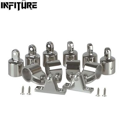 12pcs Universal 3-Bow Bimini Top Stainless Steel 316 Marine Hardware Set Deck Hinge Jaw Slide Eye End Fitting Boat Accessories Accessories