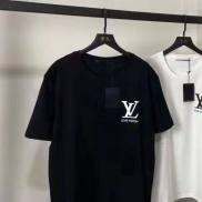 L V Tay Ngắn 2023 Châu Âu Và Mỹ In Chữ Mới Mùa Xuân Và Mùa Hè Cotton