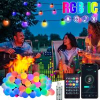 Smart LED String Lights Outdoor Led Waterproof Strip Lights RGB Music Sync Remote App Controlled Rope Lights For Home Decor