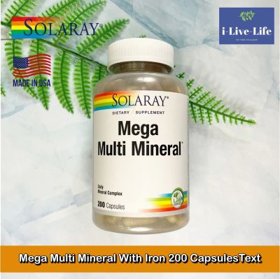 Solaray - Mega Multi Mineral With iron or Iron-free แร่ธาตุรวม 15 ชนิด