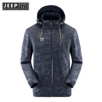 JEEP SPIRIT 1941 ESTD ผู้ชายฤดูใบไม้ผลิและฤดูใบไม้ร่วงใหม่แจ็คเก็ตผู้ชาย Hooded บางส่วน Casual กีฬาหลวมขนาดใหญ่แจ็คเก็ตเสื้อกันฝนกลางแจ้งกันน้ำและ Windproof