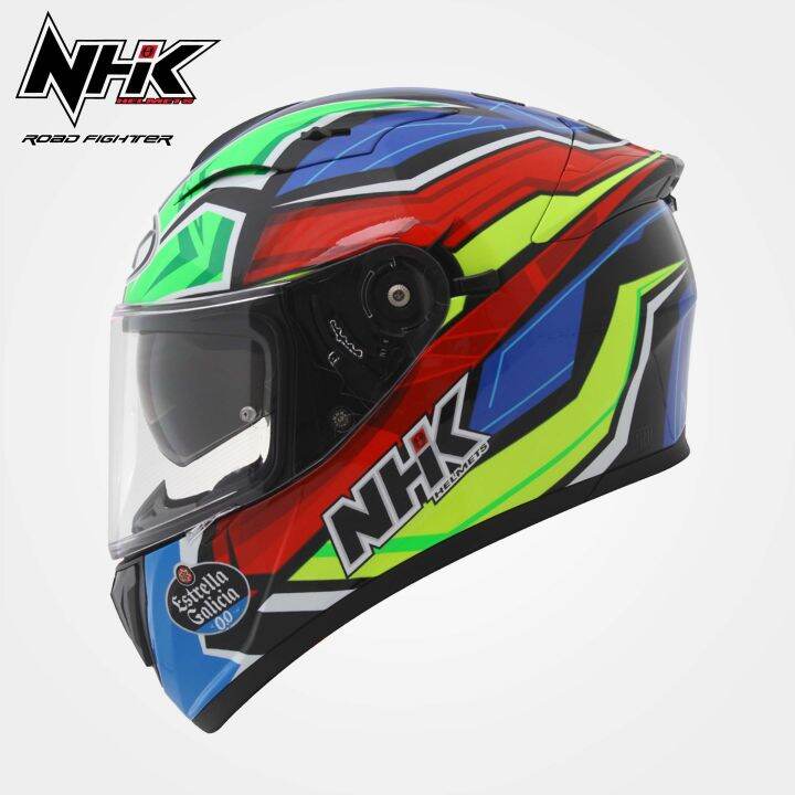 NHK Helmet GP Prime Reuda Full Face Dual Visor AND NHK ARM SLEEVES