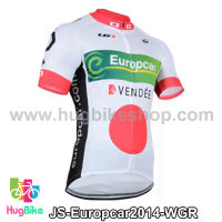 เสื้อจักรยานแขนสั้นทีม Europcar 2014 สีขาวเขียวแดง