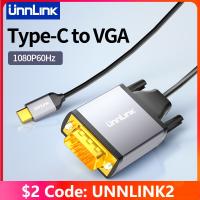 Unnlink Type-C to VGA Cable 1080P USB C to VGA Adapter Converter for Laptop Tablet Phone PC to Projector Monitor HD TV