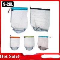 【CW】♘  Drawstring Mesh Sack Storage Clothing Organizer for Tavelling Camping Hike Climbing