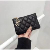 2023 New★ Sheepskin small coin purse for ladies 2021 new zipper style key case card bag small fragrance style genuine leather coin case ins