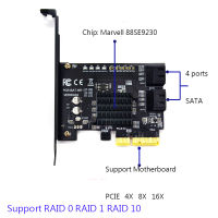 4 Ports SATA 6G PCI Express Controller Card PCI-e 4x To SATA III 3.0 88SE9230 chip support PCI-E 4X 8X 16 RAID for SSD HDD