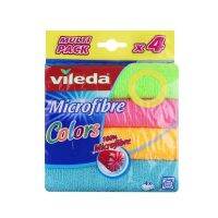 VILEDA Microfibre Colors multipurpose pack 4 ผ้าเอนกประสงค์ไมโครไฟเบอร์ 4ผืน