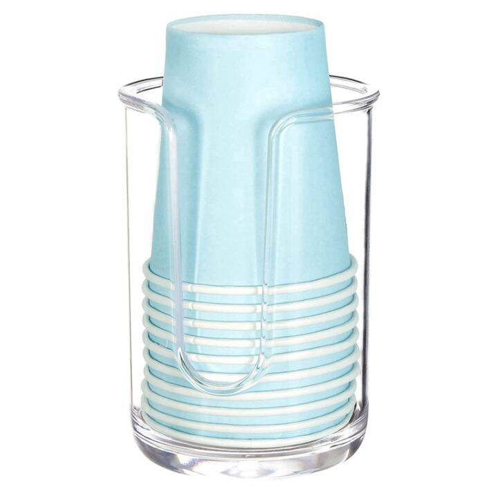 acrylic-bathroom-cup-dispenser-holder-for-disposable-paper-cup-mouthwash-cups-holder-for-bathroom-guest-room-counter