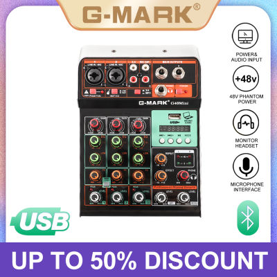 G-MARK G40Mini ที่ผสมเสียง Dj แบบพกพาเพลงคอนโซล Usb บลูทูธ48V Phantom Power สำหรับ Pc Opname Zingen Webcast สด Party