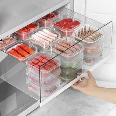 กล่องกล่องต้านแบคทีเรียแช่แข็งตู้เย็นเนื้อแช่แข็งอาหารเกรดเฉพาะกล่องเก็บสดใสขนาดเล็กปิดผนึก