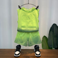 Boys Vest Suit 2023 New Fashion Baby Summer Sleeveless Clothes Trendy Childrens Ruan Shuai Thin Two-Piece Suit