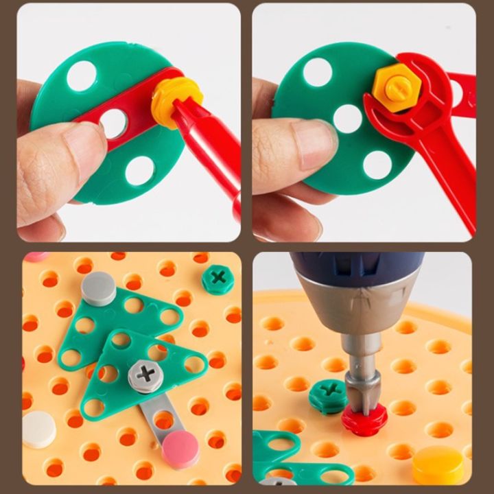smilewil-ของเล่นบล็อคประกอบสกรู-ด้วยสว่านไฟฟ้า-ชุดเครื่องมือช่าง-203-pcs-สว่านของเล่น-ของเล่น-diy-ของเล่นเด็ก