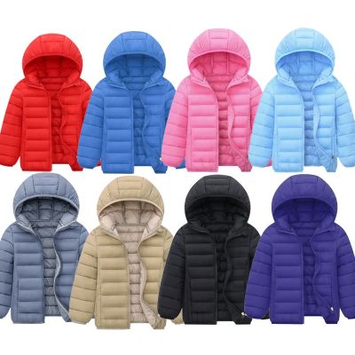 Kids Boy Light Down Jacket Autumn Coats Children Girl Cotton Warm Hooded Outerwear Teenagers Students Clothes 4-16 Years Old New