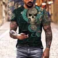 เสื้อยืดลำลองคอกลมเดรสเปิดไหล่ข้างเดียวเสื้อโอเวอร์ไซส์เม็กซิกัน Aztec เสื้อสำหรับทั้งหญิงและชาย3มิติ