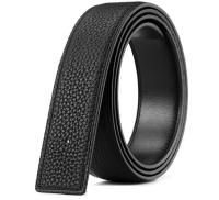 3.8cm No Buckle Belt Brand H Belt Men High Quality Male Genuine Real Leather Strap forJeans Litchi grain Belt Cinturones Hombre