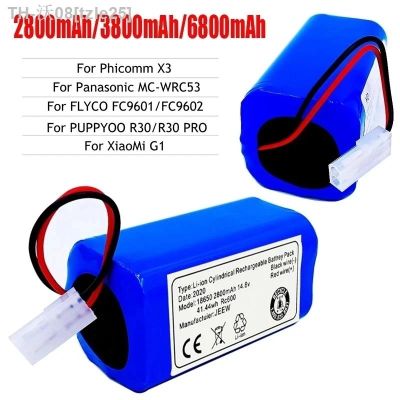 tzle25 14.4v 12800mAh Rechargeable Li-ion Battery for MIJIA Mi Robot Vacuum-Mop Essential G1 Vacuum Cleaner 18650 Battery Pack