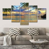 Tropical Seaside Beach Sea Canvas Wall Art HD พิมพ์ภาพโปสเตอร์ตกแต่งห้องสำหรับตกแต่งบ้านสมัยใหม่