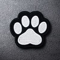 Bear Footprints Size:6.0x5.5cm Patches Embroidery Applique Ironing Sewing Supplies Decorative Badges For Clothing White Black Fashion Accessories