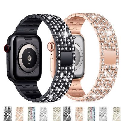 Women Jewelry Strap For Apple Watch Band Ultra 49mm 45mm 42mm 38 40 44mm Metal Bling Diamond Bracelet Watchband iWatch SE 6 7 8 Straps