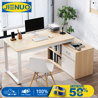 JIENUO โต๊ะเอนกประสงค 120*80*75cm โต๊ะคอมพิเตอร์ โต๊ะคอม พร้อมชั้นเก็บของ Computer Desk โต๊ะทำงาน ขนาด โต๊ะคอมพิวเตอร์ โต๊ะทำงาน โต๊ะออฟฟิต