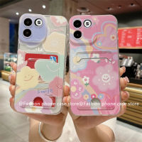 Phone Case เคส Tecno Camon 20 Pro Premier Camon 19 Pro Neo 18 18T 18P 18i Premier 4G 5G เคสหน้ายิ้มสีสันกันกระแทกฝาปิดมีที่ใส่บัตรด้านหลังซิลิโคนนิ่ม2023