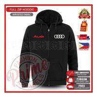 เสื้อมีฮู้ดสำหรับซิป Zipper Audi RS S Line แจ็คเก็ตผ้าฝ้ายงานปัก Unisex แฟชั่นเสื้อกันหนาวลำลองมอเตอร์