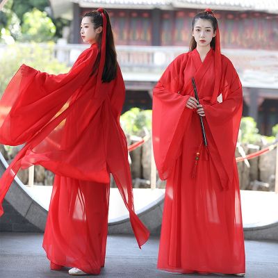 【สต๊อกพร้อม】หญิง H Anfu ชุดเคปชุดฤดูร้อนลำลองผู้หญิงสไตล์จีนดั้งเดิมชุดยาวสีดำสีแดงสีขาวนางฟ้าเจ้าหญิงเสื้อผ้า