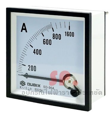 แอมป์มิเตอร์แบบอนาล็อก แบบต่อตรงและต่อผ่าน CT (Amp Meter) 96x96mm QUBIX