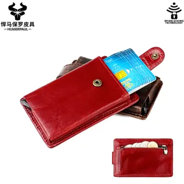 HUMERPAUL Leather Card Holder Wallet & Leather Keyring, Smart Wallet with  Coin Pocket, Automatic Trifold Pop Up Wallet for Men Women, RFID Blocking