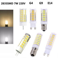 Ranpo Dimmable No Flicker Mini LED ข้าวโพดหลอดไฟ G4 G9 E14 72LEDs 9W 220V 85-265V เซรามิค SMD2835 LED Light Warm/cool White Spotlight เปลี่ยน70W หลอดฮาโลเจน