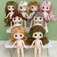 (Popular toys) ใหม่ตุ๊กตา OB11 13ข้อต่อที่สามารถเคลื่อนย้ายน่ารักใบหน้า3D สีน้ำตาลตาโต12เซนติเมตรตุ๊กตาเปลือยกับรองเท้าเด็ก DIY ของเล่นของขวัญ